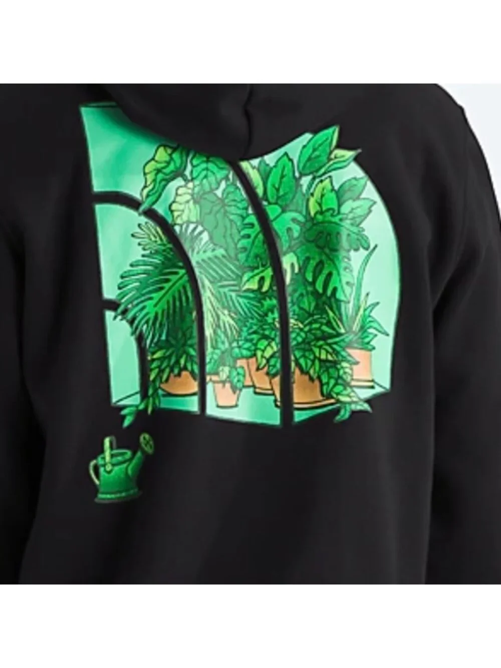 The North Face Crown Shyness Black Hoodie Plant Lover Unisex Mens XS Women S/M